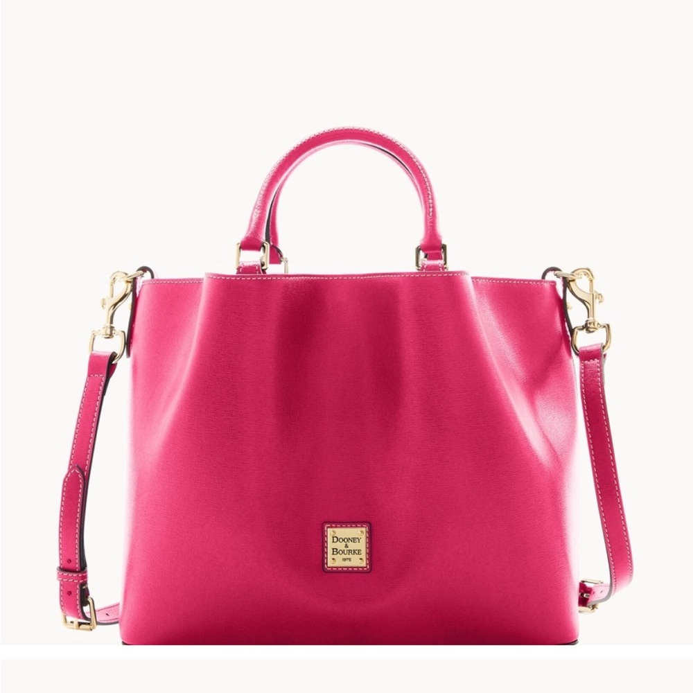 Dooney & Bourke Saffiano Large Barlow Bag Purse in Hot Pink RARE NWT Stunning